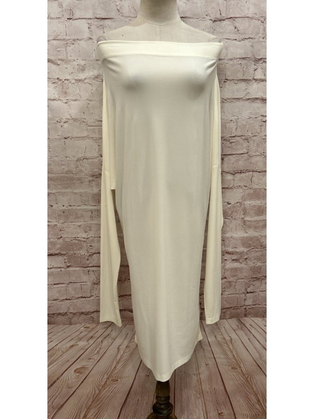 Norma Kamali Timeless Exclusive Spiegel Ivory Knit All in One Dress Size M NEW